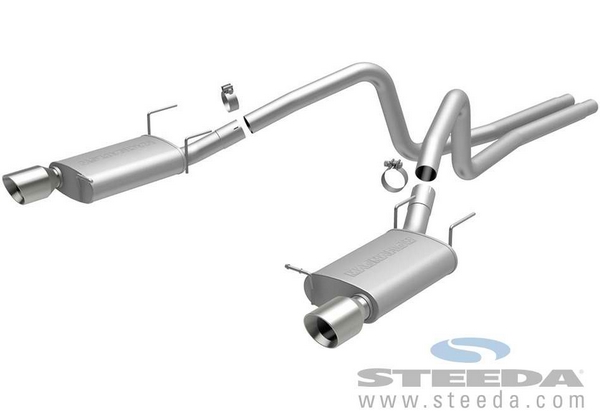 Mustang Street Catback Exhaust 4.5 in. Tips (13-14 V6)